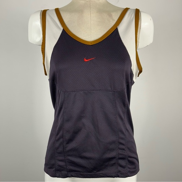 Nike Black and White Athletic Top with Gold Trim Women’s Size M - Picture 1 of 8